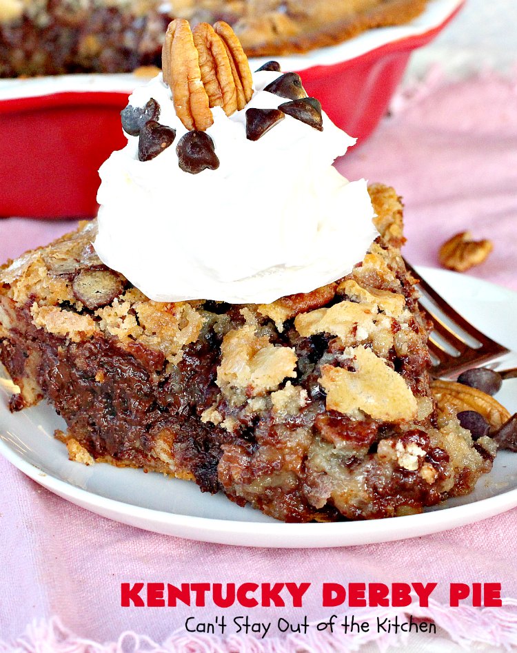Kentucky Derby Pie | Can't Stay Out of the Kitchen | this fantastic #pie contains #chocolatechips & #pecans. It's absolutely amazing. #chocolate #dessert #KentuckyDerby