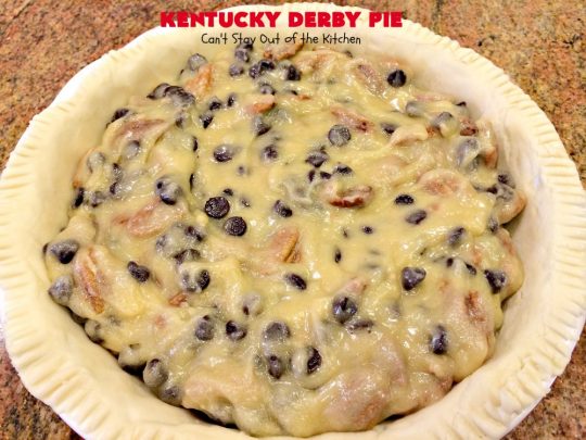 Kentucky Derby Pie | Can't Stay Out of the Kitchen | this fantastic #pie contains #chocolatechips & #pecans. It's absolutely amazing. #chocolate #dessert #KentuckyDerby