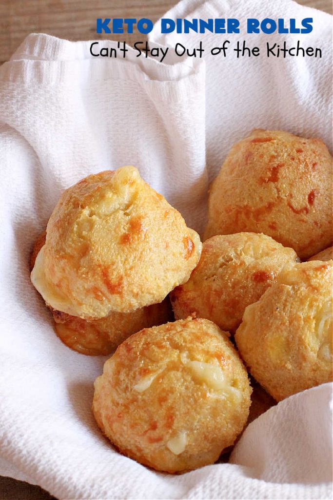 Keto Dinner Rolls | Can't Stay Out of the Kitchen | this easy 4-ingredient #recipe is a great way to make #Keto friendly #DinnerRolls! It includes #CreamCheese #MozzarellaCheese & #AlmondFlour. If you're #diabetic or trying to stay on special diets, this is a great recipe for you. Also great for company or #holiday dinners. #GlutenFree #KetoDinnerRolls