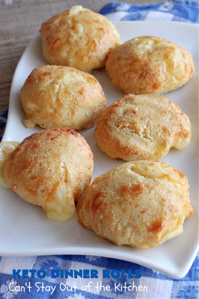 Keto Dinner Rolls | Can't Stay Out of the Kitchen | this easy 4-ingredient #recipe is a great way to make #Keto friendly #DinnerRolls! It includes #CreamCheese #MozzarellaCheese & #AlmondFlour. If you're #diabetic or trying to stay on special diets, this is a great recipe for you. Also great for company or #holiday dinners. #GlutenFree #KetoDinnerRolls