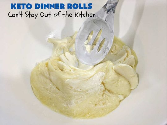 Keto Dinner Rolls | Can't Stay Out of the Kitchen | this easy 4-ingredient #recipe is a great way to make #Keto friendly #DinnerRolls! It includes #CreamCheese #MozzarellaCheese & #AlmondFlour. If you're #diabetic or trying to stay on special diets, this is a great recipe for you. Also great for company or #holiday dinners. #GlutenFree #KetoDinnerRolls