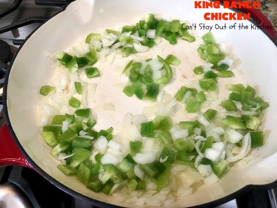 King Ranch Chicken | Can't Stay Out of the Kitchen | this #Texas favorite is easy as well as mouthwatering & delicious. It's terrific for company dinners. Everyone always raves over it when I make it. #Chicken #RoTel #tortillas #TexMex #CheddarCheese #casserole 
