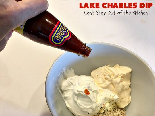 Lake Charles Dip | Can't Stay Out of the Kitchen | this fantastic dip uses #GoodSeasons salad dressing mix & #Louisianahotsauce to provide one of the most spectacular dips ever. Also includes #avocados & #tomatoes & takes less than 10 minutes to make. We served it with #Fritos & #RitzCrackers. #Cajun #appetizer #tailgating