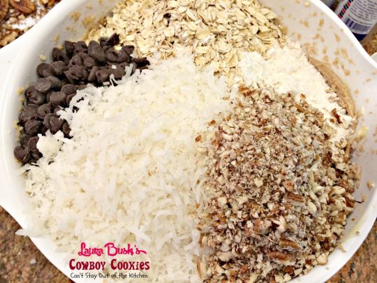 Laura Bush's Cowboy Cookies | Can't Stay Out of the Kitchen | these fabulous #oatmeal #cookies were a presidential winner. #dessert #chocolate