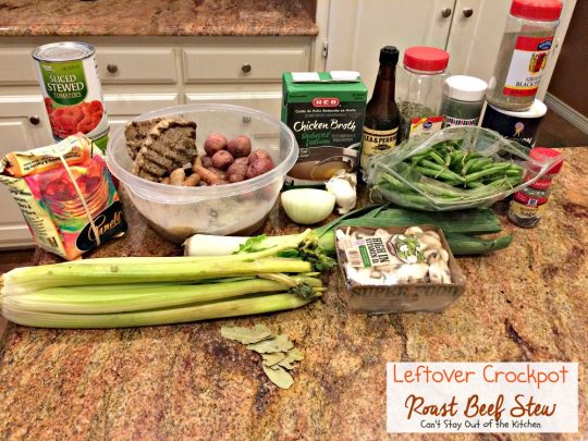 Leftover Crockpot Roast Beef Stew | Can't Stay Out of the Kitchen | this terrific #beefstew uses leftover #potroast & gravy! So easy, too. #glutenfree #crockpot