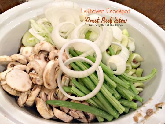 Leftover Crockpot Roast Beef Stew | Can't Stay Out of the Kitchen | this terrific #beefstew uses leftover #potroast & gravy! So easy, too. #glutenfree #crockpot