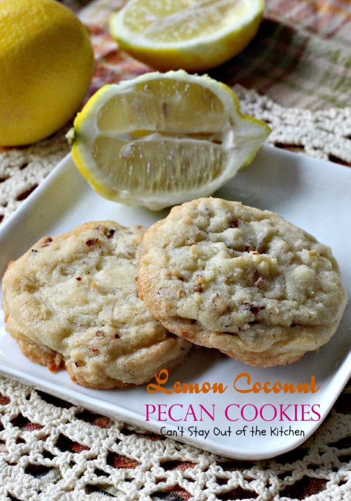 Lemon Coconut Pecan Cookies | Can't Stay Out of the Kitchen | these lovely sugar #cookies are filled with #lemon zest, #coconut & #pecans. Great for #holidays or #tailgating. #dessert