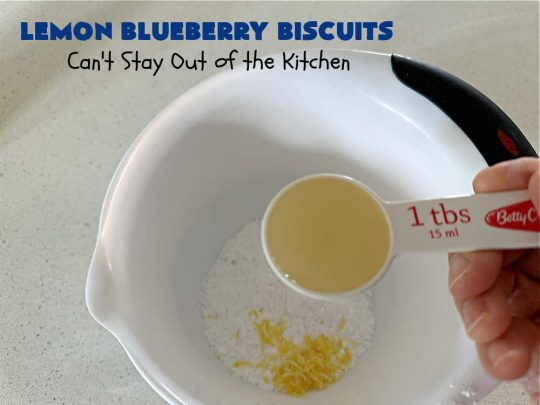Lemon Blueberry Biscuits | Can't Stay Out of the Kitchen | Prepare to drool over these lovely sweet #biscuits! They're the perfect treat for any weekend, company or #holiday #breakfast or #brunch menu. These delightful #BlueberryBiscuits include fresh #blueberries, #LemonYogurt & #LemonPeel & #LemonJuice in the icing. They're a terrific treat with your morning #coffee. #lemon #HolidayBreakfast #LemonBlueberryBiscuits