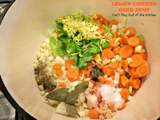 Lemon Chicken Orzo Soup | Can't Stay Out of the Kitchen | this heavenly recipe is #chicken #soup for the soul! It's a wonderful dinner entree now that fall is officially here! #lemon #orzo #pasta