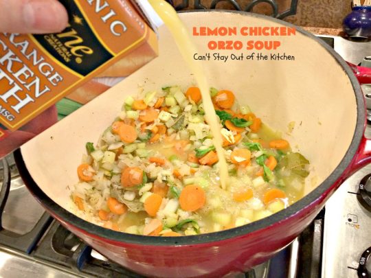 Lemon Chicken Orzo Soup | Can't Stay Out of the Kitchen | this heavenly recipe is #chicken #soup for the soul! It's a wonderful dinner entree now that fall is officially here! #lemon #orzo #pasta