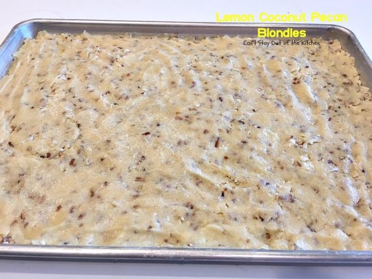 Lemon Coconut Pecan Blondies | Can't Stay Out of the Kitchen | these #cookies are divine! They have a heavenly #lemon icing and are filled with #coconut & #pecans. Great for #potlucks or #tailgating. #dessert