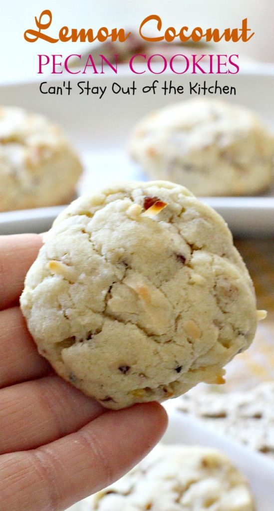 Lemon Coconut Pecan Cookies | Can't Stay Out of the Kitchen | these lovely sugar #cookies are filled with #lemon zest, #coconut & #pecans. Great for #holidays or #tailgating. #dessert