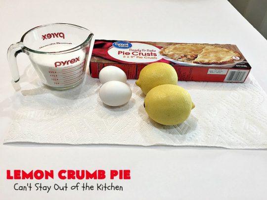 Lemon Crumb Pie | Can't Stay Out of the Kitchen | these #LemonPies are magnificent! This #GooseberryPatch #recipe is so delightful we made 2 batches (4 pies total). Great #dessert for #company or #holidays. #pie #LemonCrumbPie #HolidayDessert #LemonDessert #ValentinesDay