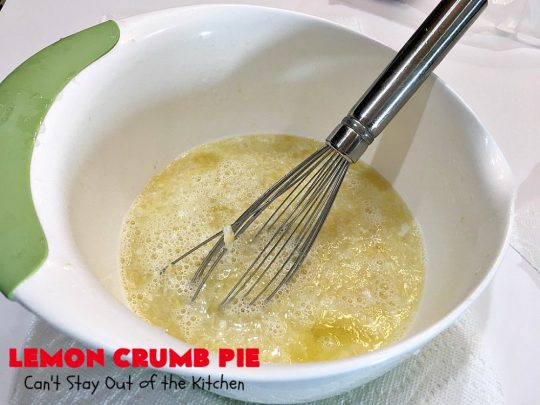 Lemon Crumb Pie | Can't Stay Out of the Kitchen | these #LemonPies are magnificent! This #GooseberryPatch #recipe is so delightful we made 2 batches (4 pies total). Great #dessert for #company or #holidays. #pie #LemonCrumbPie #HolidayDessert #LemonDessert #ValentinesDay