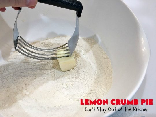 Lemon Crumb Pie | Can't Stay Out of the Kitchen | these #LemonPies are magnificent! This #GooseberryPatch #recipe is so delightful we made 2 batches (4 pies total). Great #dessert for #company or #holidays. #pie #LemonCrumbPie #HolidayDessert #LemonDessert #ValentinesDay