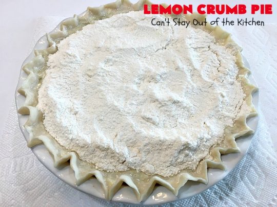 Lemon Crumb Pie | Can't Stay Out of the Kitchen | these #LemonPies are magnificent! This #GooseberryPatch #recipe is so delightful we made 2 batches (4 pies total). Great #dessert for #company or #holidays. #pie #LemonCrumbPie #HolidayDessert #LemonDessert #ValentinesDay