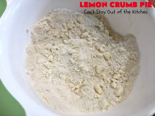 Lemon Crumb Pie | Can't Stay Out of the Kitchen | these #LemonPies are magnificent! This #GooseberryPatch #recipe is so delightful we made 2 batches (4 pies total). Great #dessert for #company or #holidays. #pie #LemonCrumbPie #HolidayDessert #LemonDessert #ValentinesDay
