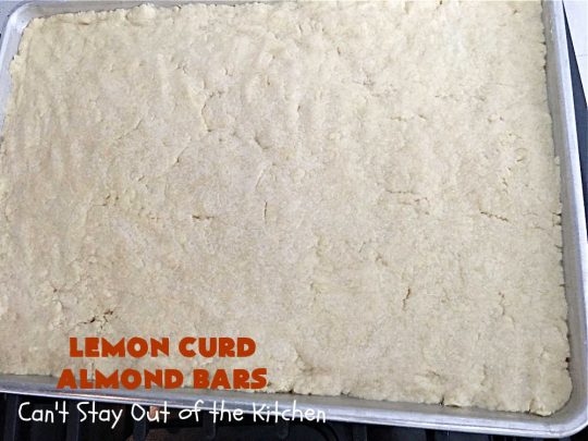 Lemon Curd Almond Bars | Can't Stay Out of the Kitchen | these drool-worthy #cookies are perfect for #holiday #baking & #Christmas or #NewYearsDay parties. #LemonCurd in the filling makes these goodies sensational. #dessert #HolidayDessert #LemonCurdDessert #almonds #AlmondDessert #LemonCurdAlmondBars