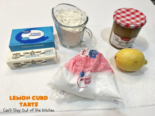 Lemon Curd Tarts | Can't Stay Out of the Kitchen | This awesome 6 ingredient #recipe is perfect for #holiday #baking & #ChristmasCookieExchanges. These festive #cookies are filled with #LemonCurd & are absolutely delightful. Every bite will have you drooling! #lemons #dessert #LemonDessert #LemonCurdTarts