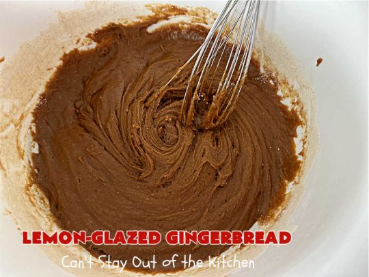 Lemon-Glazed Gingerbread | Can't Stay Out of the Kitchen | this delectable #gingerbread is served with a #LemonGlaze dolloped over top. One whiff of this #dessert #baking in your oven will have you swooning! Excellent #dessert for any occasion including #FallBaking, #Christmas #holidays or anytime you want a #GingerbreadDessert! #LemonGlazedGingerbread