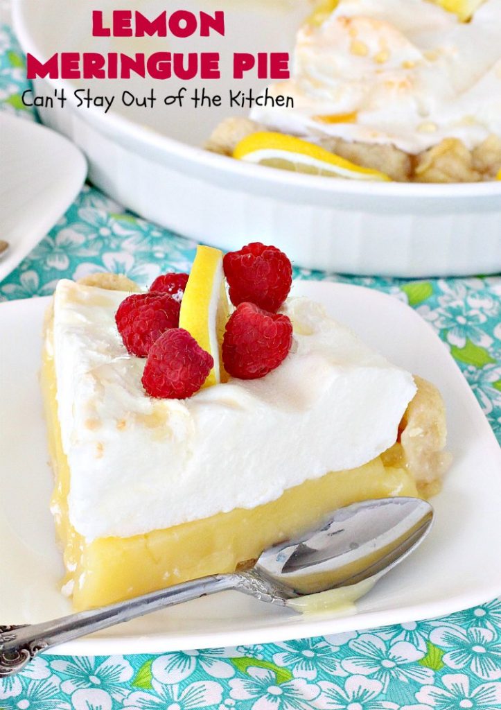 Lemon Meringue Pie | Can't Stay Out of the Kitchen | this is the best #lemon #pie ever! Perfect blend of sweet and tangy with a luscious #meringue topping. Great #dessert for the #holidays or company.