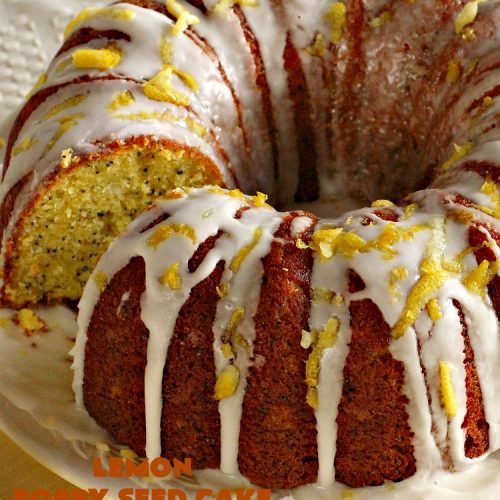 Lemon Poppy Seed Cake | Can't Stay Out of the Kitchen | this delicious #coffeecake starts with a boxed #cakemix. It's easy, lemony & absolutely mouthwatering. We serve it for #breakfast or as a #dessert. #Holiday #Lemon #poppyseeds #LemonCake #HolidayBreakfast #HolidayDessert #EasyLemonCake #LemonDessert #LemonCoffeeCake