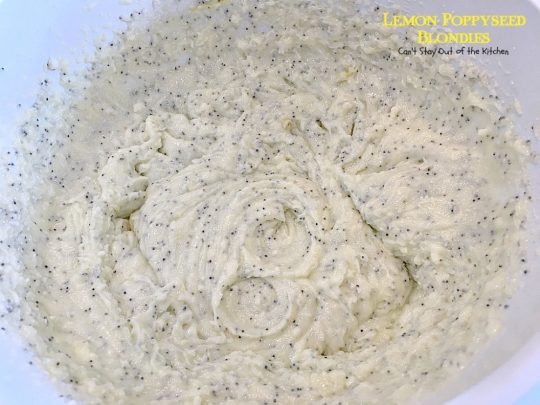 Lemon Poppyseed Blondies | Can't Stay Out of the Kitchen | these luscious #lemon #poppyseed #cookies have a scrumptious lemon frosting you'll be drooling over! #dessert