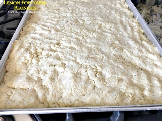 Lemon Poppyseed Blondies | Can't Stay Out of the Kitchen | these luscious #lemon #poppyseed #cookies have a scrumptious lemon frosting you'll be drooling over! #dessert