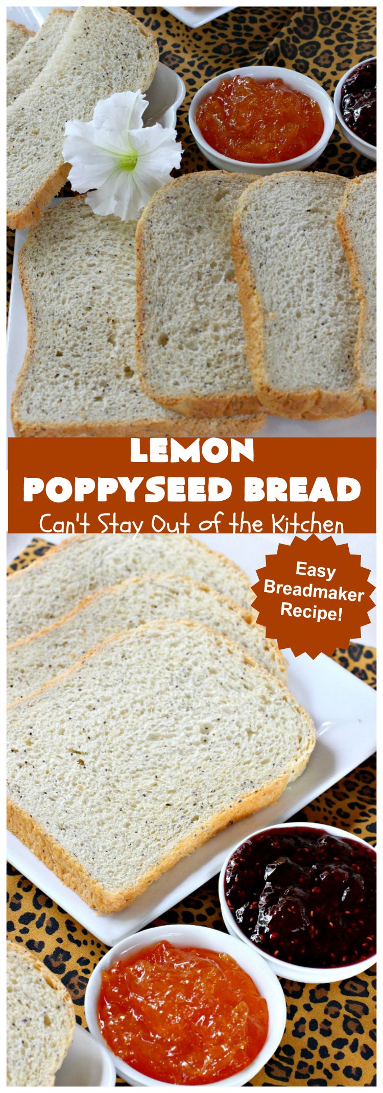 Lemon Poppyseed Bread | Can't Stay Out of the Kitchen | this delicious home-baked #bread is so easy since it's made in the #breadmaker. It's light and fluffy & terrific for #breakfast or dinner. #lemon #poppyseeds #LemonPoppySeedBread