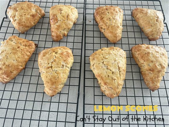 Lemon Scones | Can't Stay Out of the Kitchen | these luscious #scones include #LemonZest #CandiedLemonPeel & #LemonJuice! Yes, they're delightfully lemony & marvelous for a weekend, #holiday or company #breakfast or #brunch. If you enjoy #lemon anything, these sweet #LemonScones will cure any sweet tooth craving. #HolidayBreakfast #ParadiseFruit