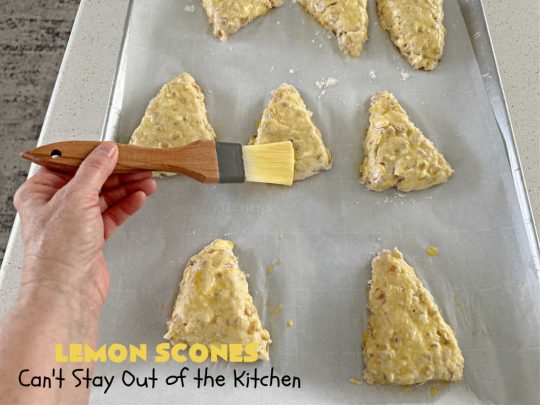 Lemon Scones | Can't Stay Out of the Kitchen | these luscious #scones include #LemonZest #CandiedLemonPeel & #LemonJuice! Yes, they're delightfully lemony & marvelous for a weekend, #holiday or company #breakfast or #brunch. If you enjoy #lemon anything, these sweet #LemonScones will cure any sweet tooth craving. #HolidayBreakfast #ParadiseFruit