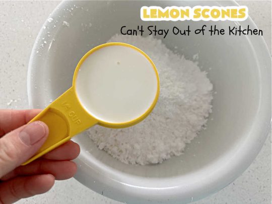 Lemon Scones | Can't Stay Out of the Kitchen | these luscious #scones include #LemonZest #CandiedLemonPeel & #LemonJuice! Yes, they're delightfully lemony & marvelous for a weekend, #holiday or company #breakfast or #brunch. If you enjoy #lemon anything, these sweet #LemonScones will cure any sweet tooth craving. #HolidayBreakfast #ParadiseFruit