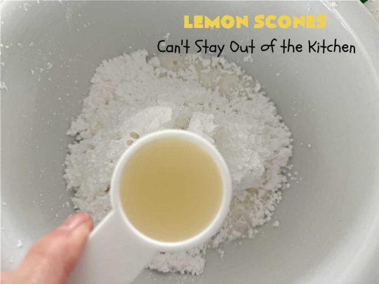 Lemon Scones | Can't Stay Out of the Kitchen | these luscious #scones include #LemonZest #CandiedLemonPeel & #LemonJuice! Yes, they're delightfully lemony & marvelous for a weekend, #holiday or company #breakfast or #brunch. If you enjoy #lemon anything, these sweet #LemonScones will cure any sweet tooth craving. #HolidayBreakfast #ParadiseFruit