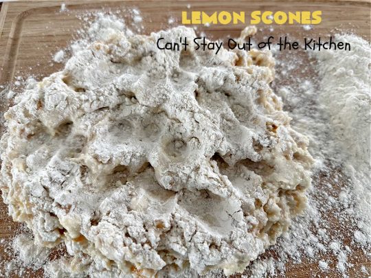 Lemon Scones | Can't Stay Out of the Kitchen | these luscious #scones include #LemonZest #CandiedLemonPeel & #LemonJuice! Yes, they're delightfully lemony & marvelous for a weekend, #holiday or company #breakfast or #brunch. If you enjoy #lemon anything, these sweet #LemonScones will cure any sweet tooth craving. #HolidayBreakfast #ParadiseFruit