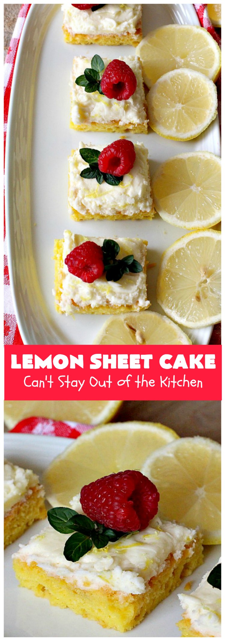 Lemon Sheet Cake | Can't Stay Out of the Kitchen | this delicious #lemon #cake uses only 8 ingredients for the cake & the icing. It's so easy, yet has a luscious lemony taste to die for! The #CreamCheese icing is wonderful. #dessert #tailgating #LemonDessert #LemonSheetCake #Holiday #HolidayDessert