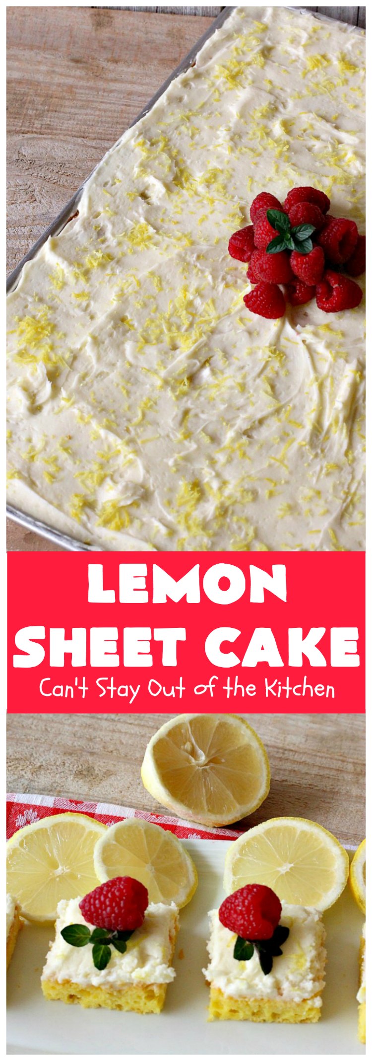 Lemon Sheet Cake | Can't Stay Out of the Kitchen | this delicious #lemon #cake uses only 8 ingredients for the cake & the icing. It's so easy, yet has a luscious lemony taste to die for! The #CreamCheese icing is wonderful. #dessert #tailgating #LemonDessert #LemonSheetCake #Holiday #HolidayDessert
