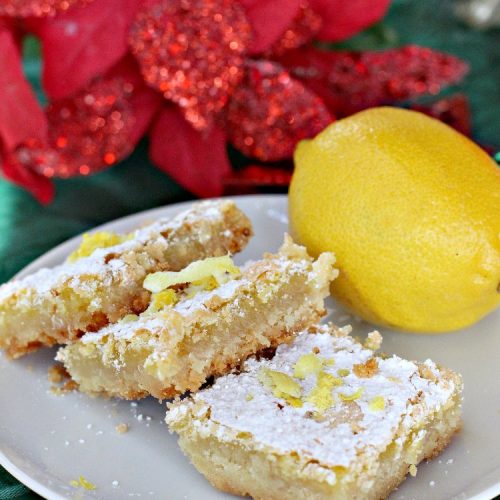 Lemon Squares | Can't Stay Out of the Kitchen | this ooey, gooey, lemony, decadent #dessert has always been my son's favorite #cookie #recipe. We've always loved making them for the #Christmas #holidays. This easy & economical dessert will have you drooling from the first bite! #lemon #LemonSquares #LemonDessert #HolidayDessert