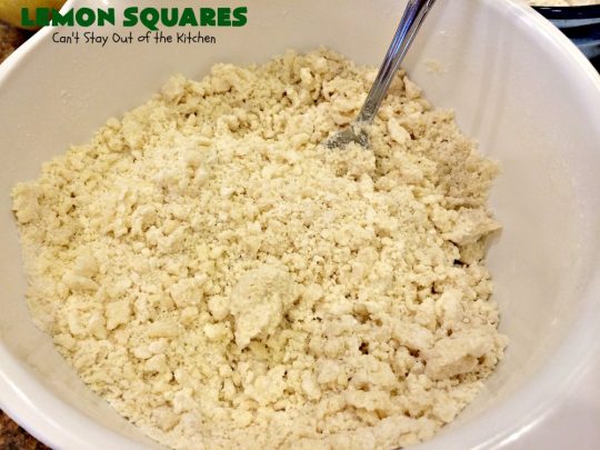 Lemon Squares | Can't Stay Out of the Kitchen | this ooey, gooey, lemony, decadent #dessert has always been my son's favorite #cookie #recipe. We've always loved making them for the #Christmas #holidays. This easy & economical dessert will have you drooling from the first bite! #lemon #LemonSquares #LemonDessert #HolidayDessert