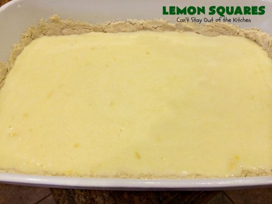 Lemon Squares | Can't Stay Out of the Kitchen | this ooey, gooey, lemony, decadent #dessert has always been my son's favorite #cookie #recipe. We've always loved making them for the #Christmas #holidays. This easy & economical dessert will have you drooling from the first bite! #lemon #LemonSquares #LemonDessert #HolidayDessert