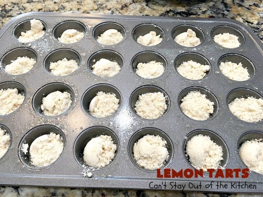 Lemon Tarts | Can't Stay Out of the Kitchen | these amazing #cookies are seriously addictive. You can't stop after eating just one! Terrific for #holiday or #tailgating parties, potlucks or any occasion. #lemon #LemonTarts #dessert #LemonDessert