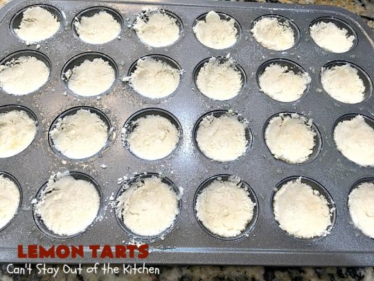 Lemon Tarts | Can't Stay Out of the Kitchen | these amazing #cookies are seriously addictive. You can't stop after eating just one! Terrific for #holiday or #tailgating parties, potlucks or any occasion. #lemon #LemonTarts #dessert #LemonDessert
