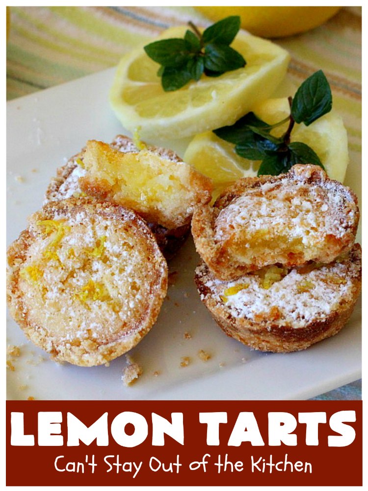 Lemon Tarts | Can't Stay Out of the Kitchen | these amazing #cookies are seriously addictive. You can't stop after eating just one! Terrific for #holiday or #tailgating parties, potlucks or any occasion. #lemon #LemonTarts #dessert #LemonDessert