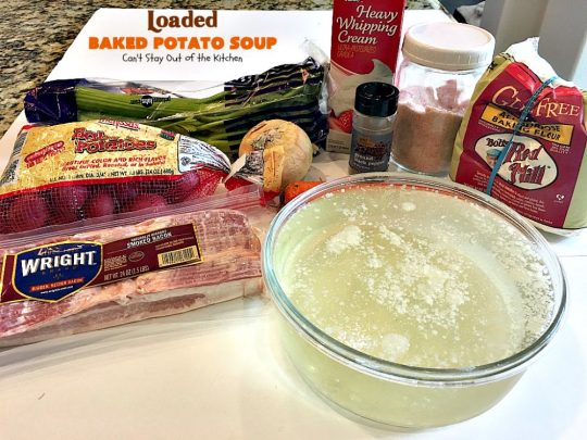 Loaded Baked Potato Soup | Can't Stay Out of the Kitchen | This #Disney copycat recipe is one of the most awesome #soup recipes ever. Loaded with #bacon, #cheddarcheese and red #potatoes.