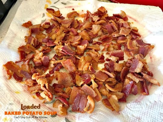 Loaded Baked Potato Soup | Can't Stay Out of the Kitchen | This #Disney copycat recipe is one of the most awesome #soup recipes ever. Loaded with #bacon, #cheddarcheese and red #potatoes.