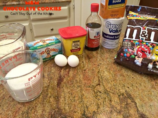 M&M Chocolate Cookies | Can't Stay Out of the Kitchen | these fantastic #chocolate #cookies are so festive and beautiful for the #holidays. They're double loaded with chocolate & #MMs. This #dessert is absolutely a chocolate lover's delight! #ChristmasCookieExchange #HolidayBaking #HolidayDessert #baking #ChocolateDessert #MMDessert #MMChocolateCookies