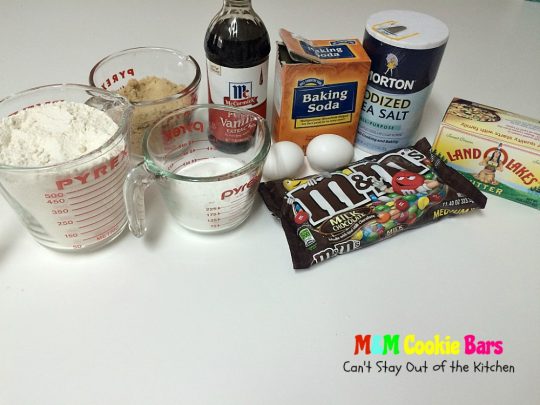 M&M Cookie Bars | Can't Stay Out of the Kitchen | these #brownies are so delectable you won't be able to stop eating them! #M&Ms #cookie #dessert #tailgating