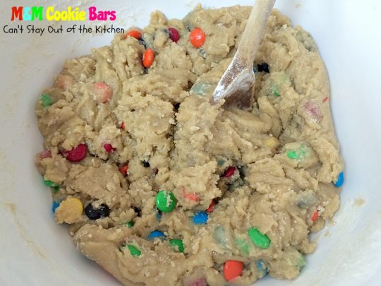 M&M Cookie Bars | Can't Stay Out of the Kitchen | these #brownies are so delectable you won't be able to stop eating them! #M&Ms #cookie #dessert #tailgating