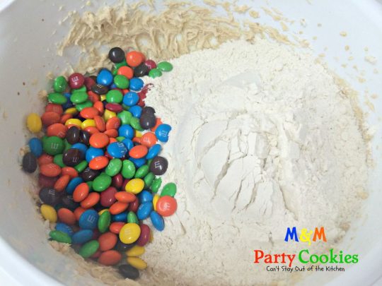 M&M Party Cookies | Can't Stay Out of the Kitchen | sensational #cookies that are great for #holiday parties, #tailgating, or any time you need a #chocolate or #M&M fix! #dessert