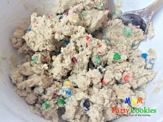 M&M Party Cookies | Can't Stay Out of the Kitchen | sensational #cookies that are great for #holiday parties, #tailgating, or any time you need a #chocolate or #M&M fix! #dessert