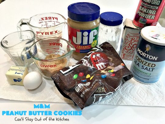 M&M Peanut Butter Cookies | Can't Stay Out of the Kitchen | these spectacular #cookies are divine! They're filled with #PeanutButter and #MMs! What's not to love? They'll cure any sweet tooth craving. Wonderful for #holiday #baking & #ChristmasCookieExchanges. #chocolate #PeanutButterCookies #ChocolateDessert #PeanutButterDessert #MMDessert #MMPeanutButterCookies